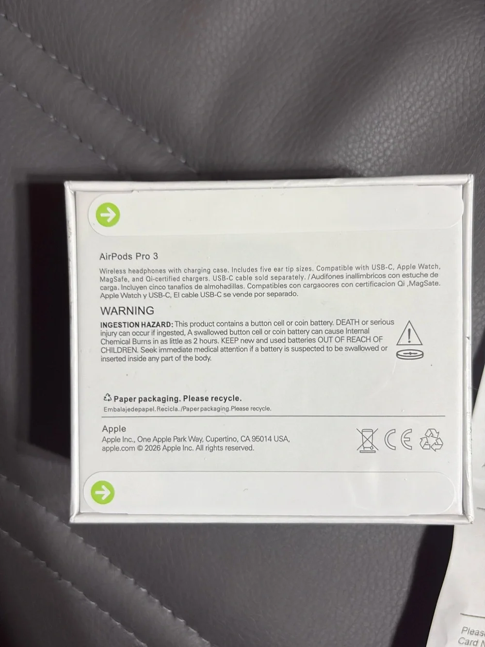 Apple AirPods Pro 3 White Wireless Earbuds with Charging Case
